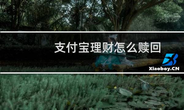 支付宝理财怎么赎回
