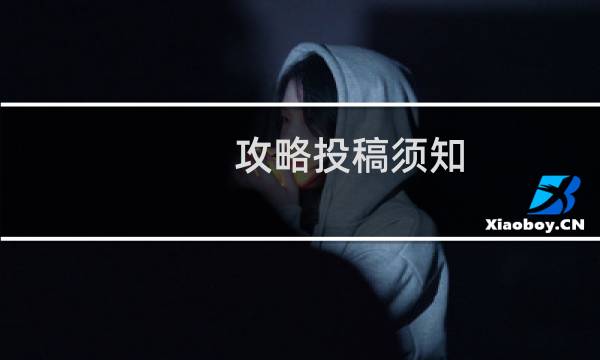攻略投稿须知