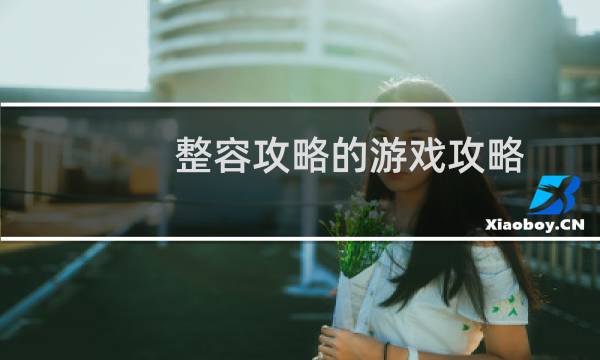 整容攻略的游戏攻略
