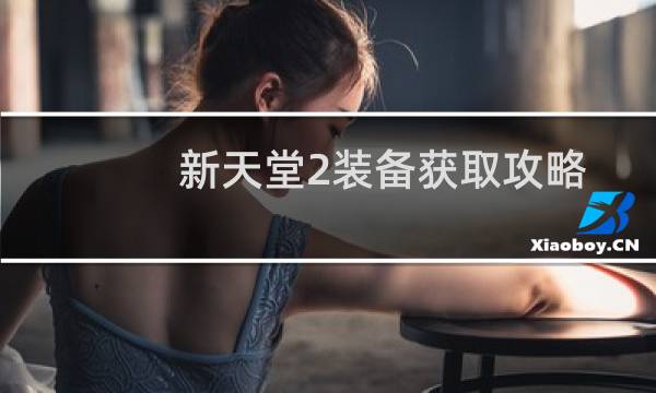 新天堂2装备获取攻略