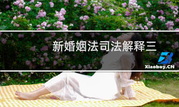 新婚姻法司法解释三