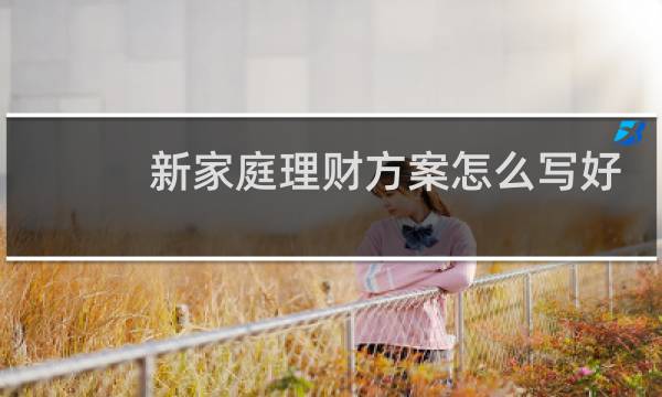 新家庭理财方案怎么写好