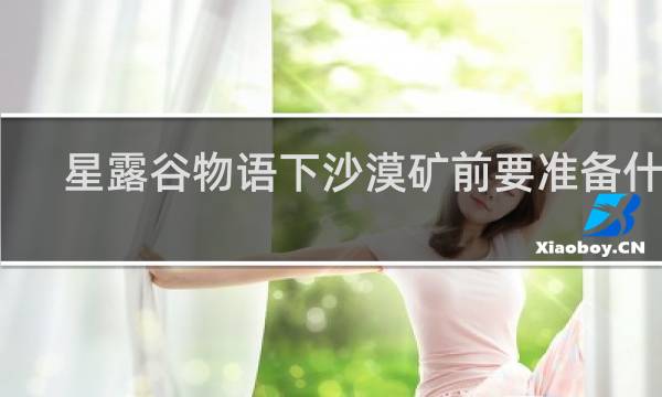 星露谷物语下沙漠矿前要准备什么