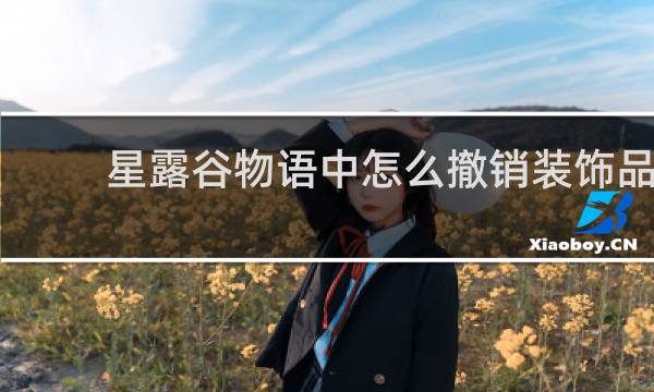 星露谷物语中怎么撤销装饰品