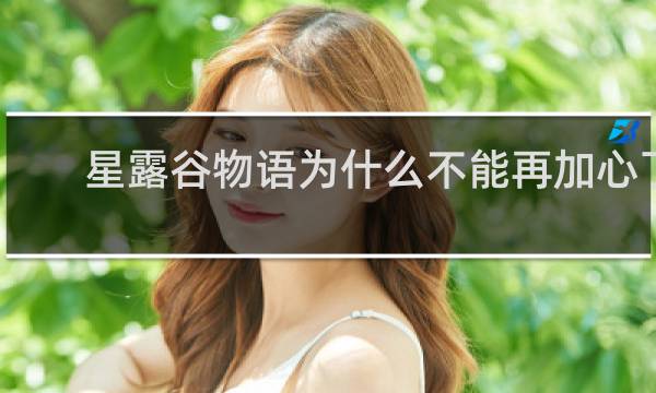 星露谷物语为什么不能再加心了