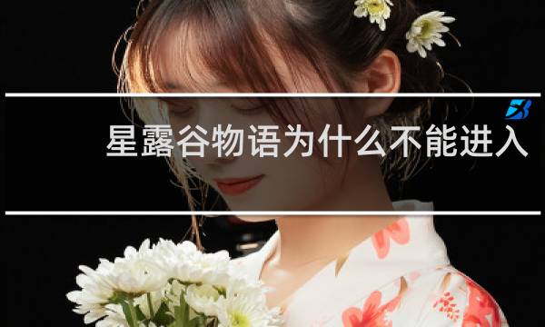 星露谷物语为什么不能进入