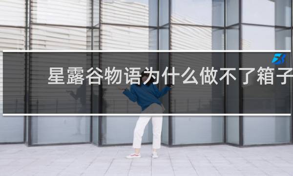 星露谷物语为什么做不了箱子