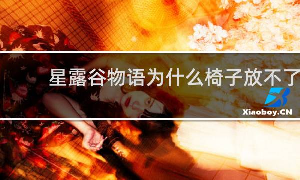 星露谷物语为什么椅子放不了