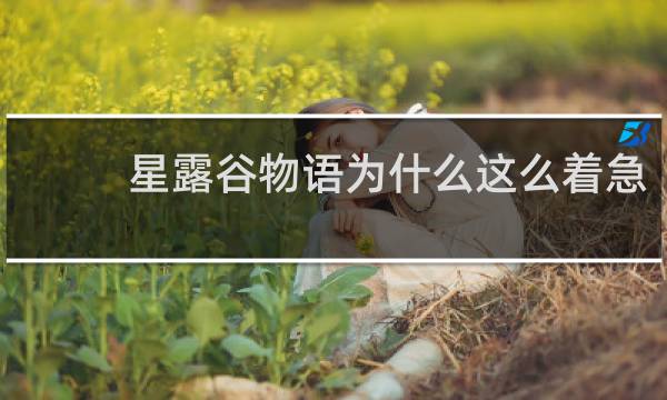 星露谷物语为什么这么着急