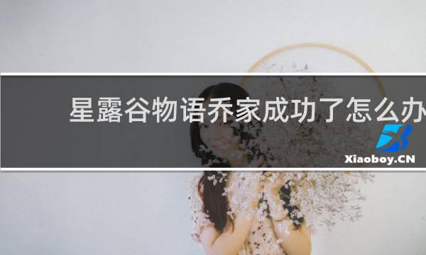 星露谷物语乔家成功了怎么办