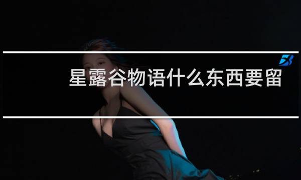 星露谷物语什么东西要留