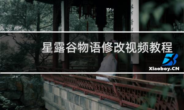 星露谷物语修改视频教程