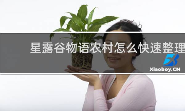 星露谷物语农村怎么快速整理