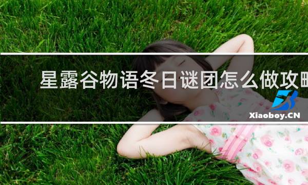 星露谷物语冬日谜团怎么做攻略