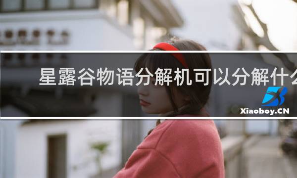 星露谷物语分解机可以分解什么