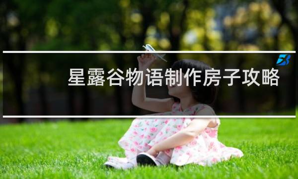 星露谷物语制作房子攻略