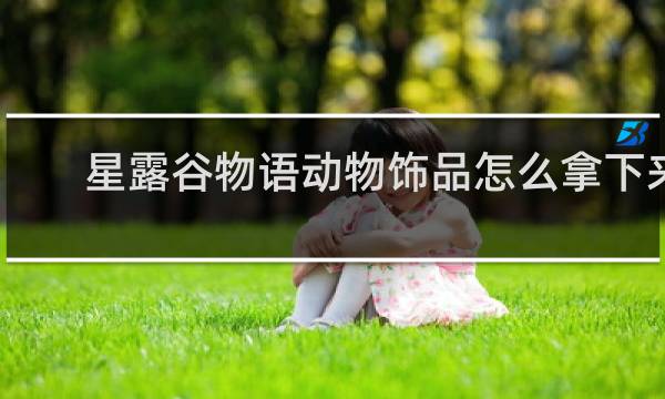 星露谷物语动物饰品怎么拿下来