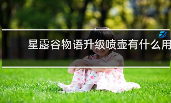 星露谷物语升级喷壶有什么用