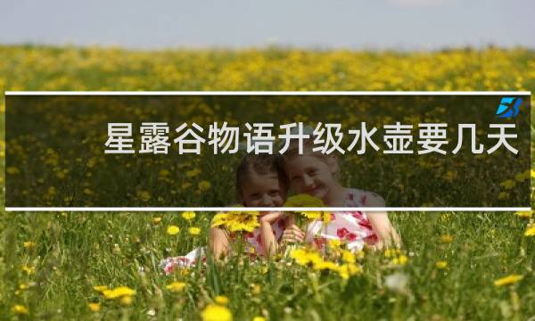 星露谷物语升级水壶要几天