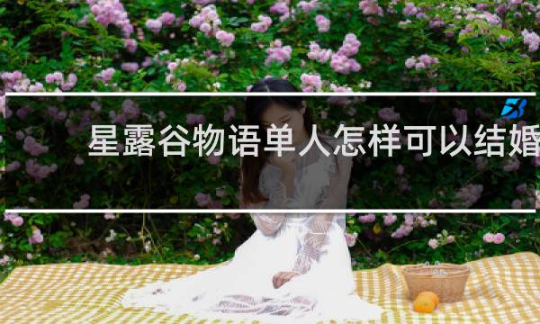星露谷物语单人怎样可以结婚
