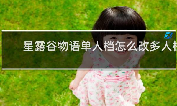 星露谷物语单人档怎么改多人档