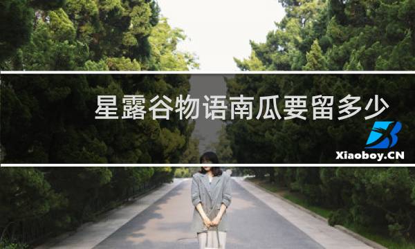 星露谷物语南瓜要留多少