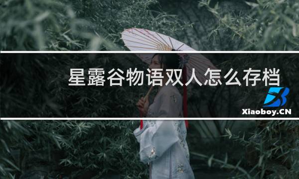 星露谷物语双人怎么存档