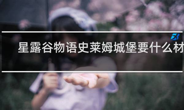 星露谷物语史莱姆城堡要什么材料