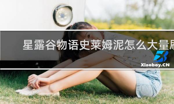 星露谷物语史莱姆泥怎么大量刷