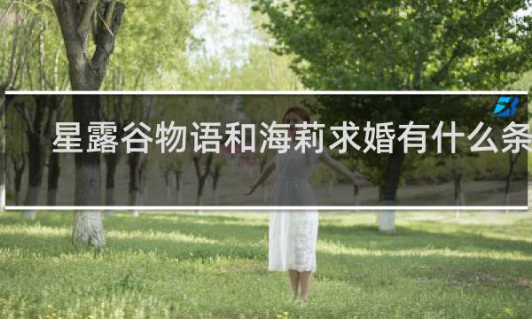 星露谷物语和海莉求婚有什么条件