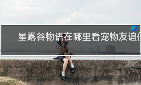 星露谷物语在哪里看宠物友谊值