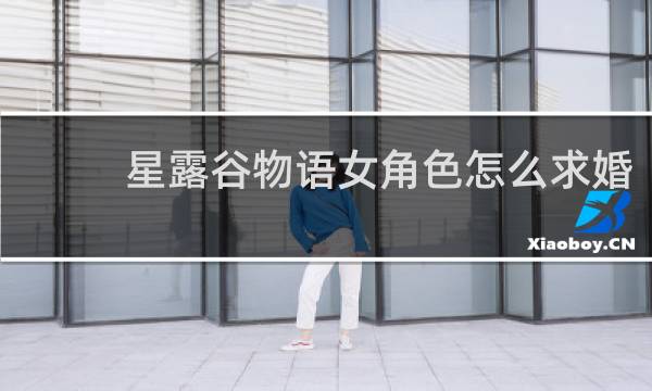 星露谷物语女角色怎么求婚