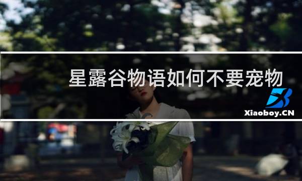 星露谷物语如何不要宠物