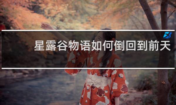 星露谷物语如何倒回到前天