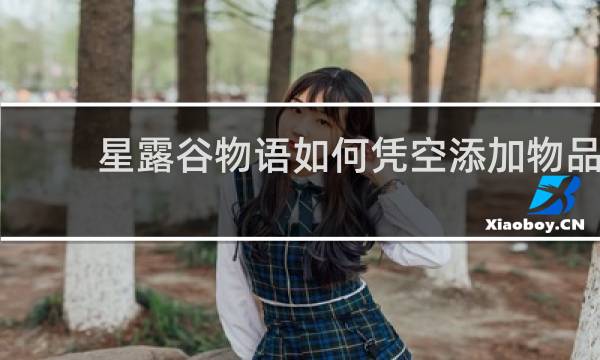 星露谷物语如何凭空添加物品