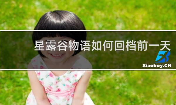 星露谷物语如何回档前一天