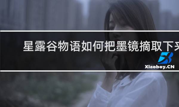 星露谷物语如何把墨镜摘取下来
