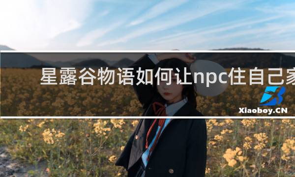 星露谷物语如何让npc住自己家