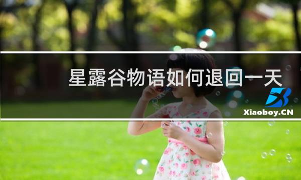 星露谷物语如何退回一天