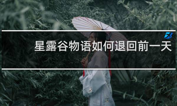 星露谷物语如何退回前一天