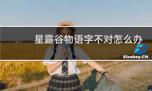 星露谷物语字不对怎么办