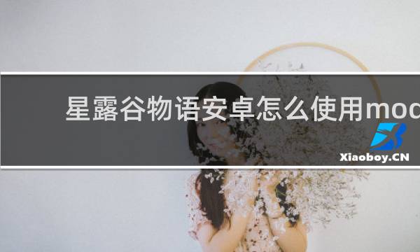 星露谷物语安卓怎么使用mod