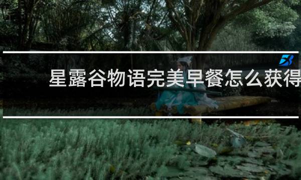 星露谷物语完美早餐怎么获得