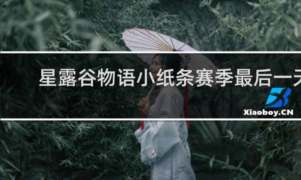 星露谷物语小纸条赛季最后一天