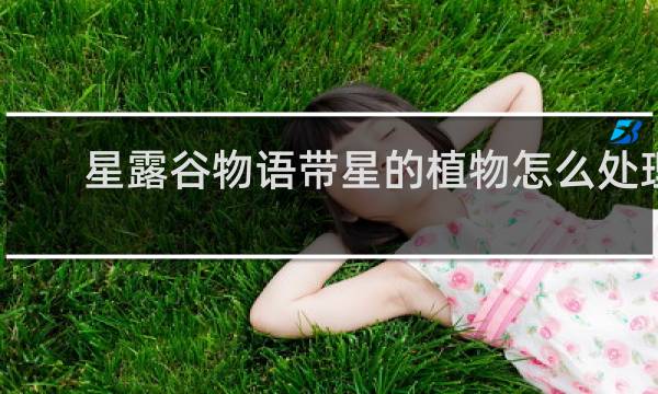 星露谷物语带星的植物怎么处理