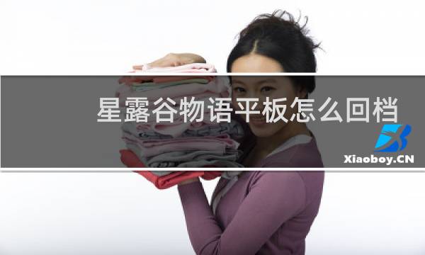 星露谷物语平板怎么回档