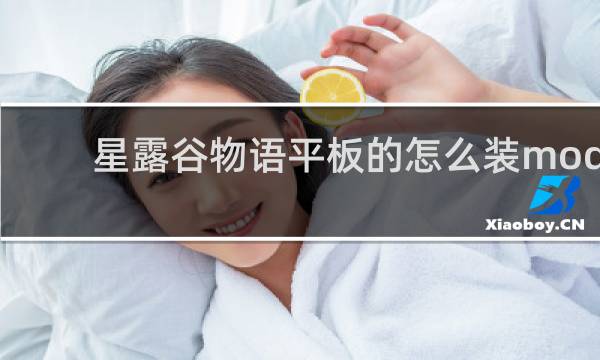 星露谷物语平板的怎么装mod