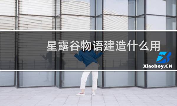 星露谷物语建造什么用