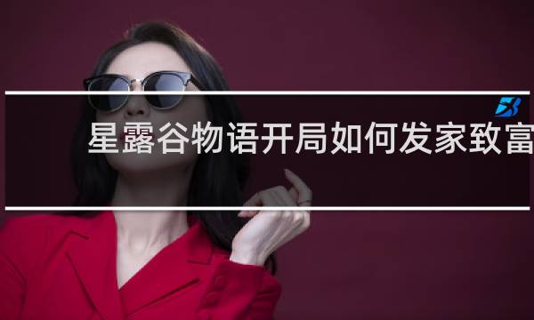 星露谷物语开局如何发家致富