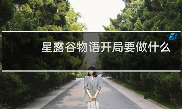 星露谷物语开局要做什么